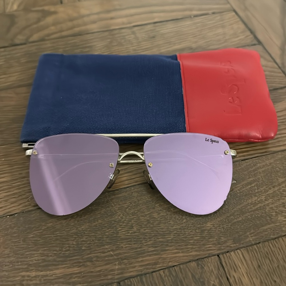 Used Le Spec Purple Mirrored Aviator Glasses